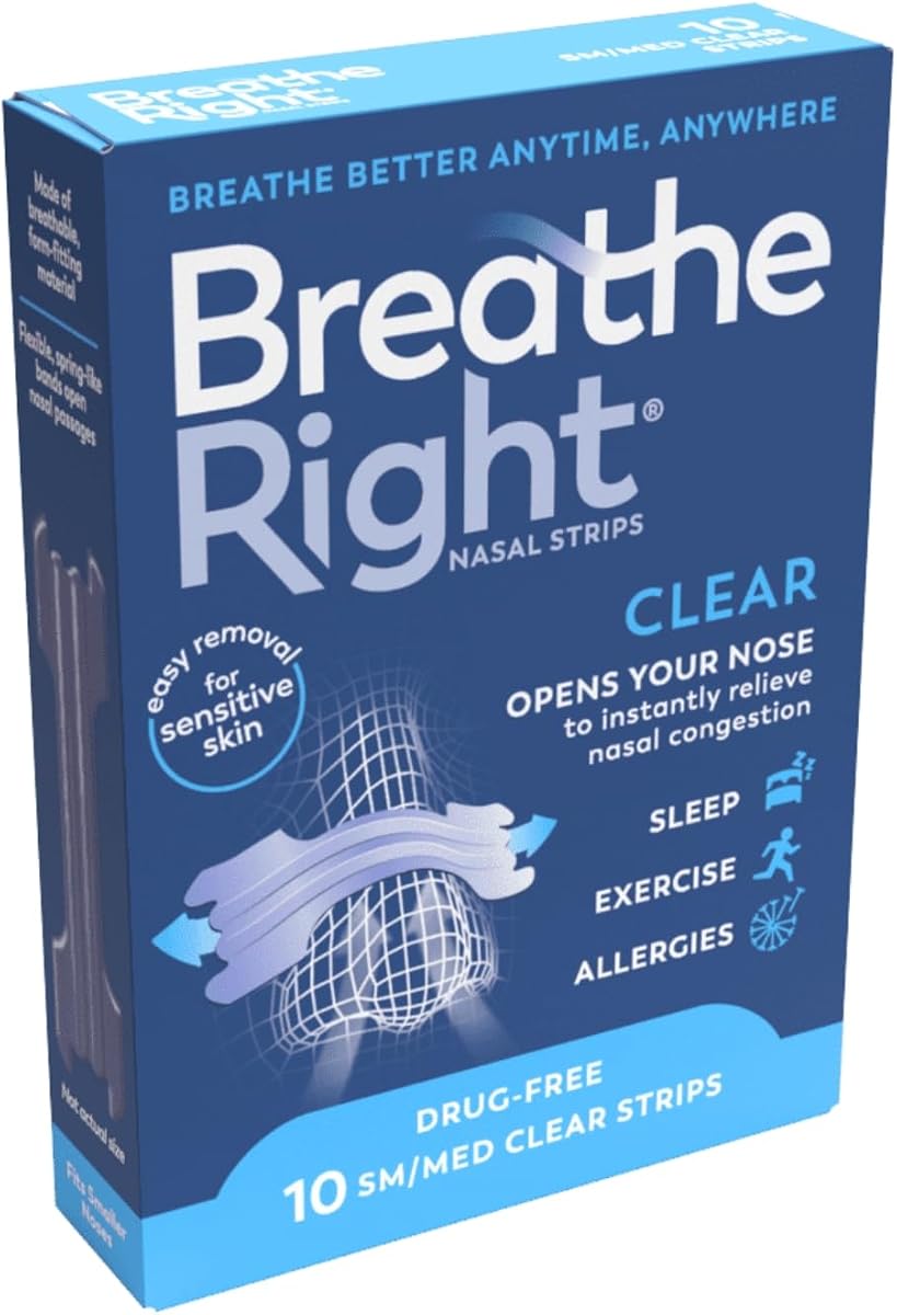 Breath Right Nasal Strips Clear 10s