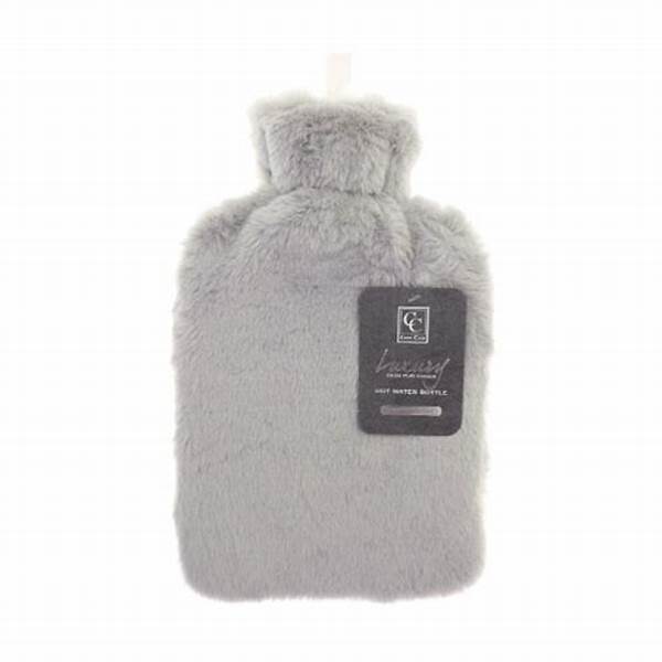 Hot Water Bottle Plain Fur 2L Biscuit
